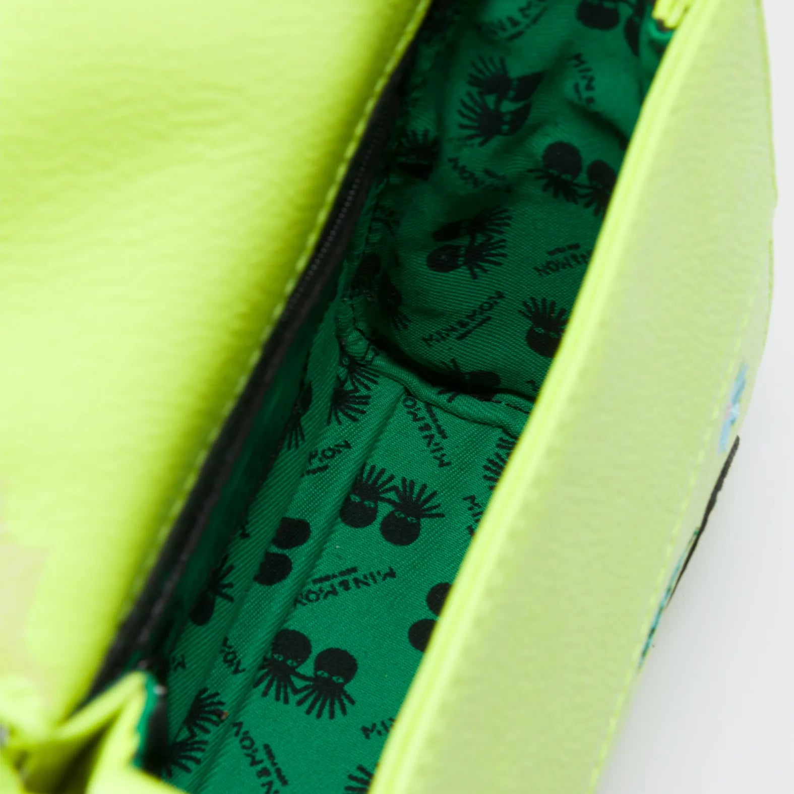 Anastasio Micro Crossbody Handbag Sharp Green Leather - Floralia Embroidery - Inside