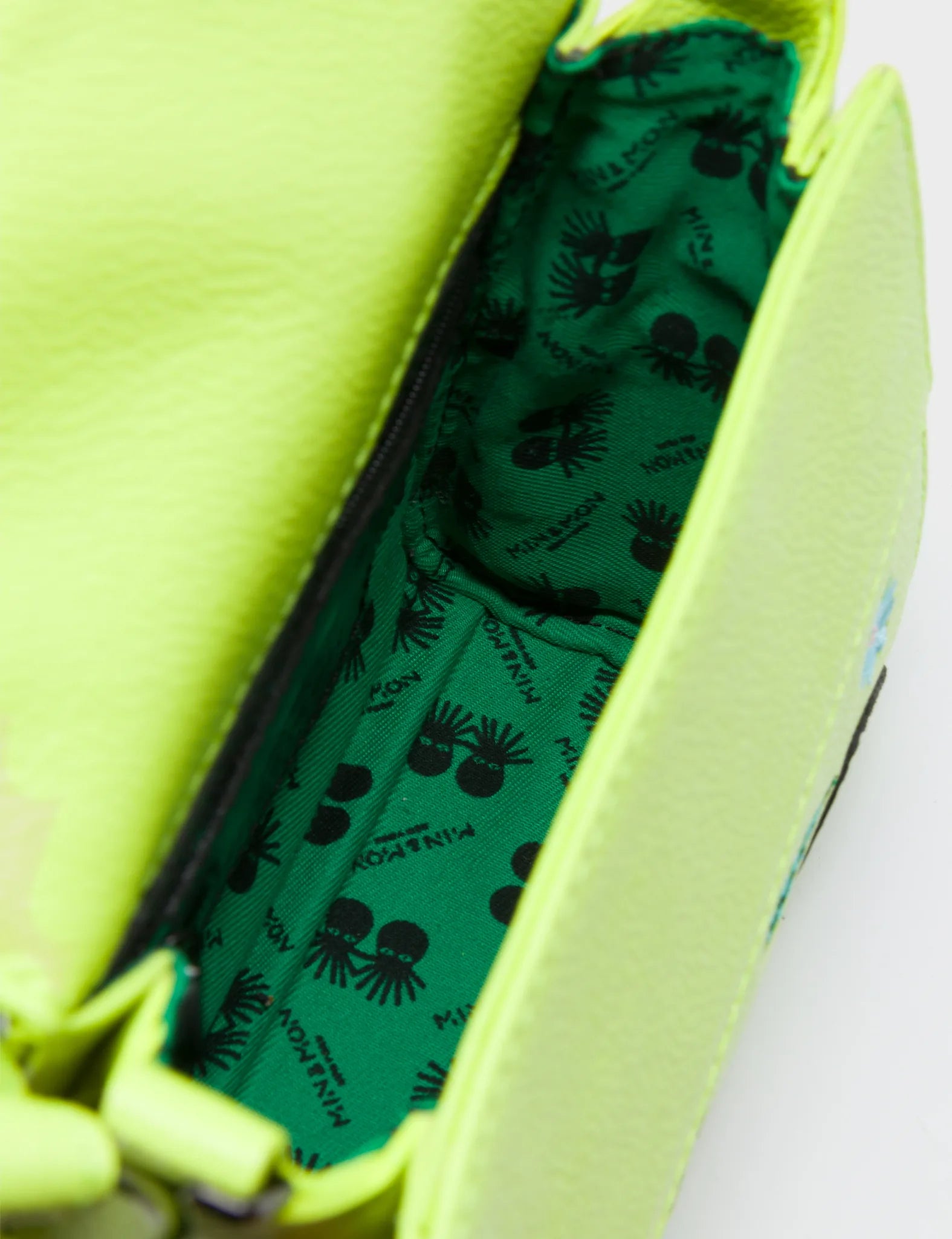 Anastasio Micro Crossbody Handbag Sharp Green Leather - Floralia Embroidery - Inside