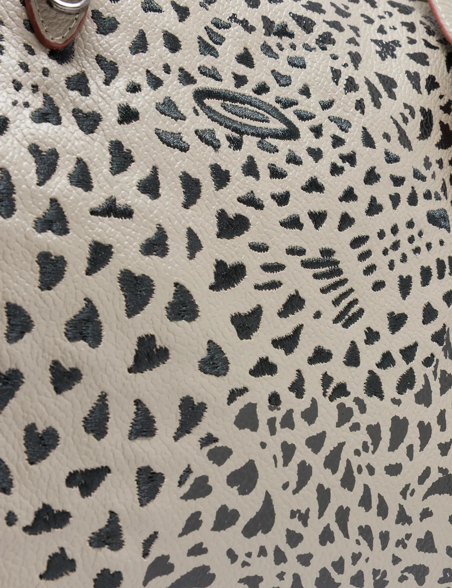 Esther Tuffet Brown Satchel Bag - Retro Tiger Design - Print Detail