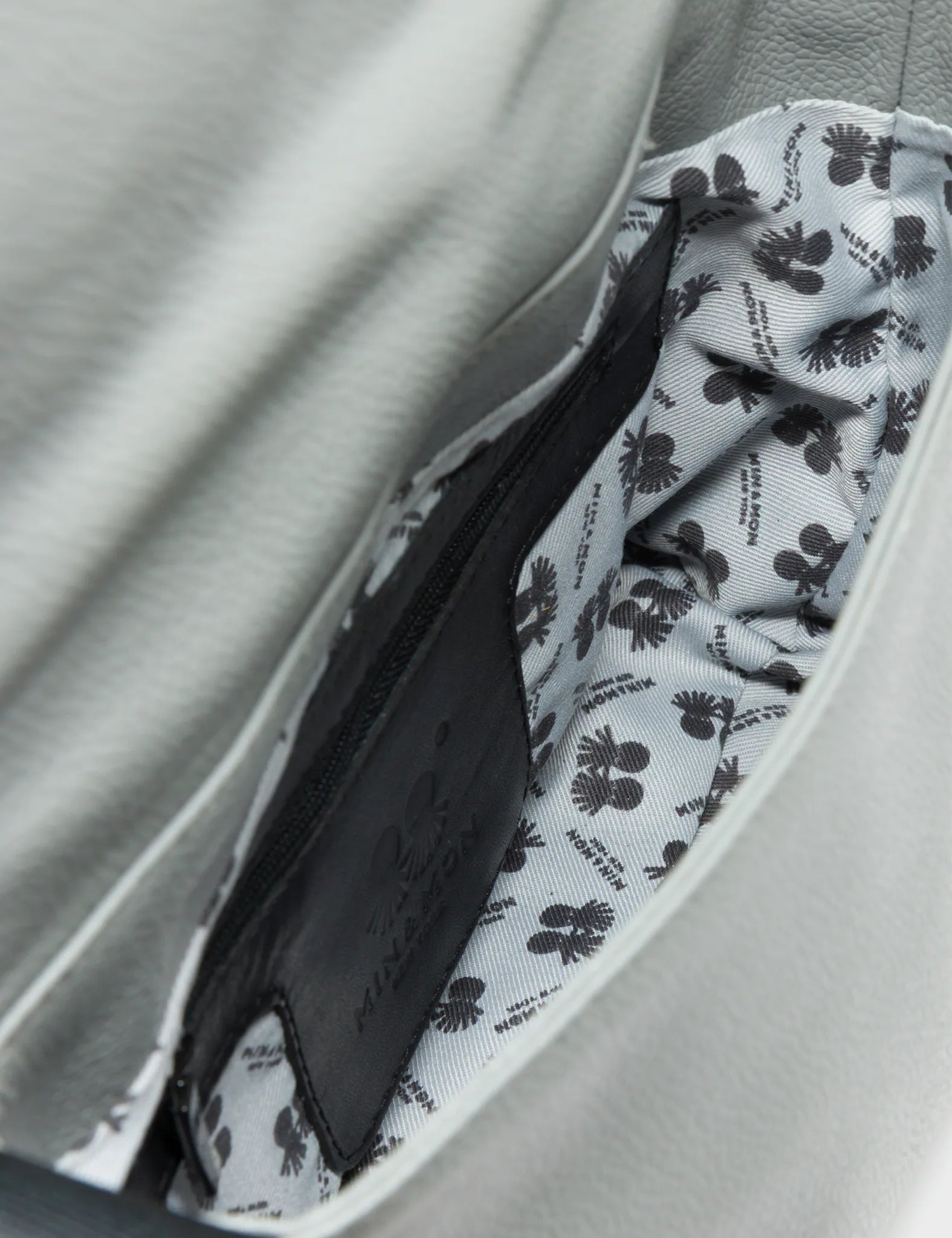 Victor Gray Small Messenger Bag - Winged Tiger Embroidery - Inside