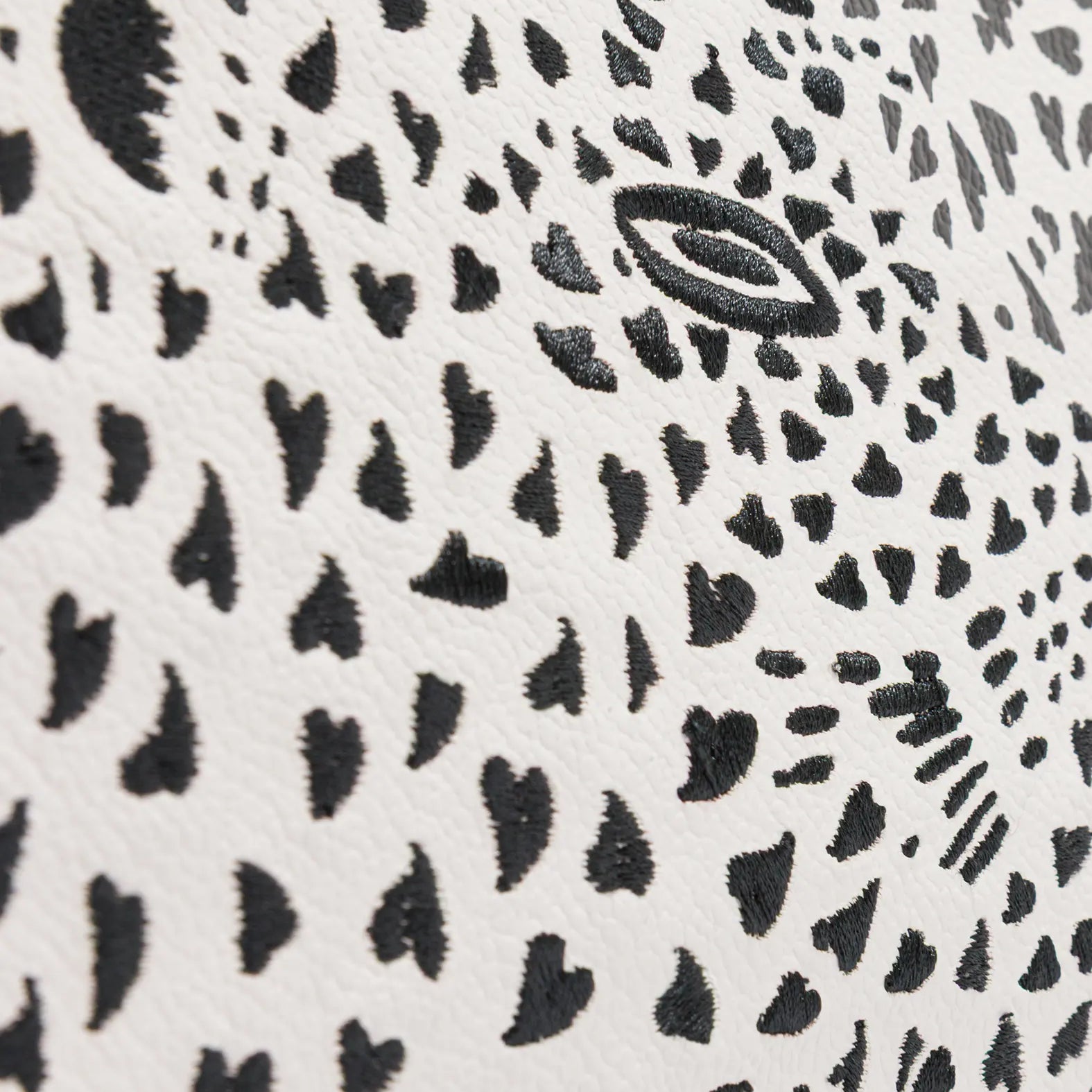 Vali Crossbody Cream Leather Bag - Happy Tiger Embroidery - Detail View