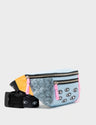 Fanny Pack Stratosphere Blue Leather - All Over Eyes Embroidery