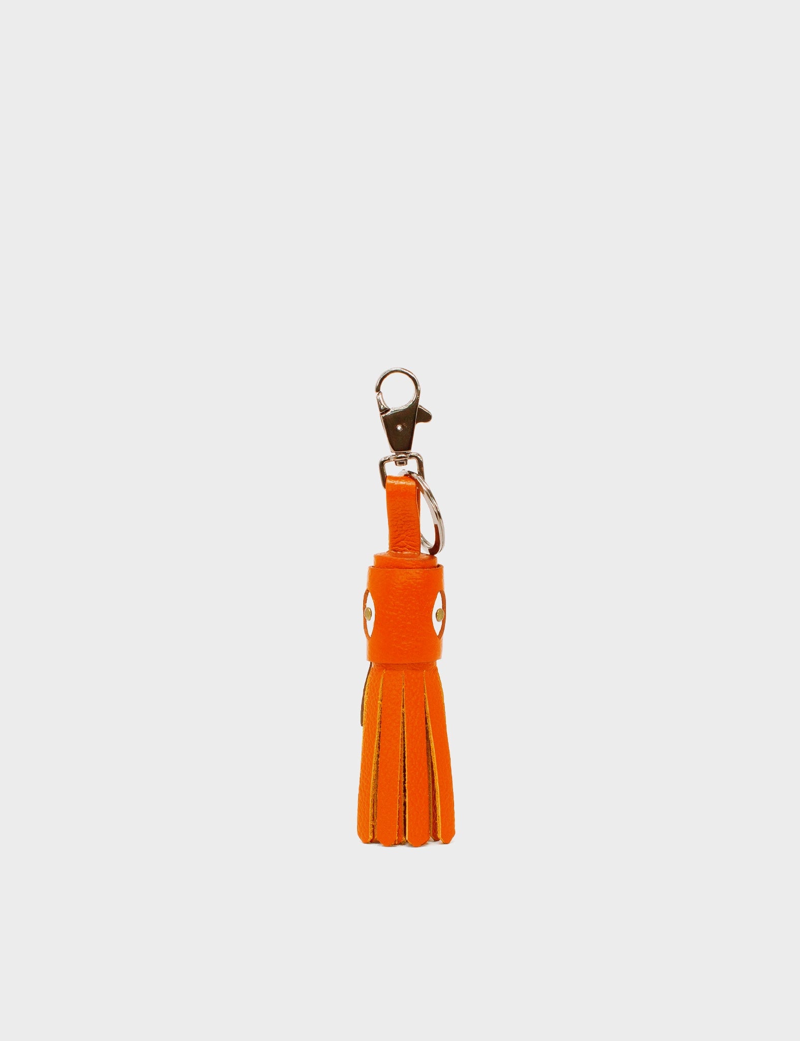 Calamari Charm - Neon Orange Leather Keychain