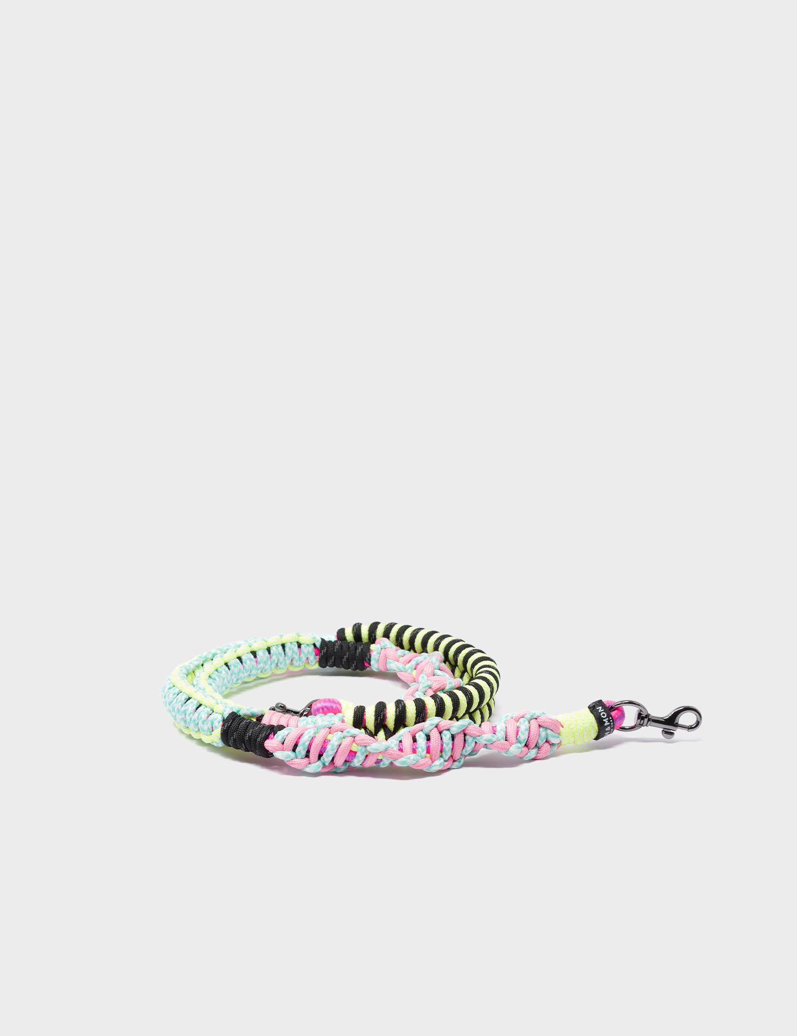 Detachable Shoulder Strap - Green and Pink Handwoven Paracord - Product View