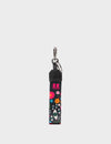 Black Nylon Keychain - Flowers Print