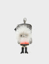 Florence Pouch Charm - Cream Leather Keychain Monster Applique
