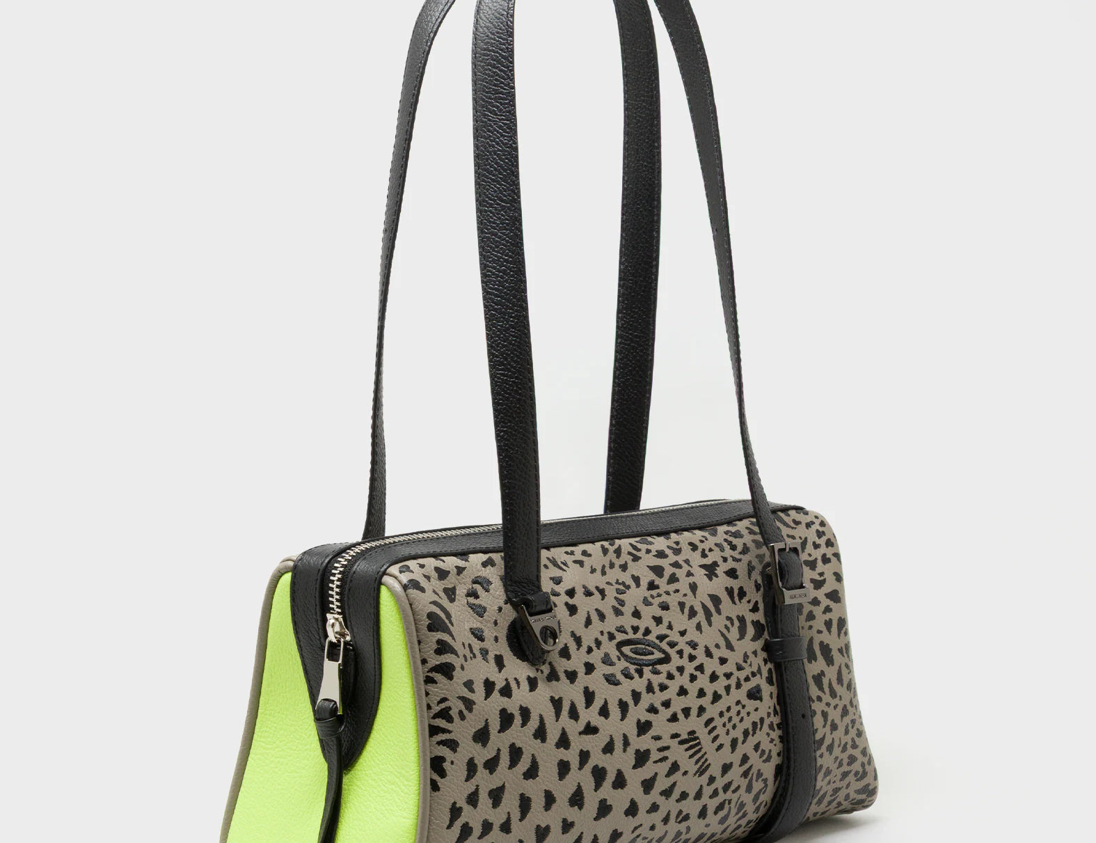 Esther Tuffet Brown Satchel Mini Bag - Retro Tiger Embroidery - Main View