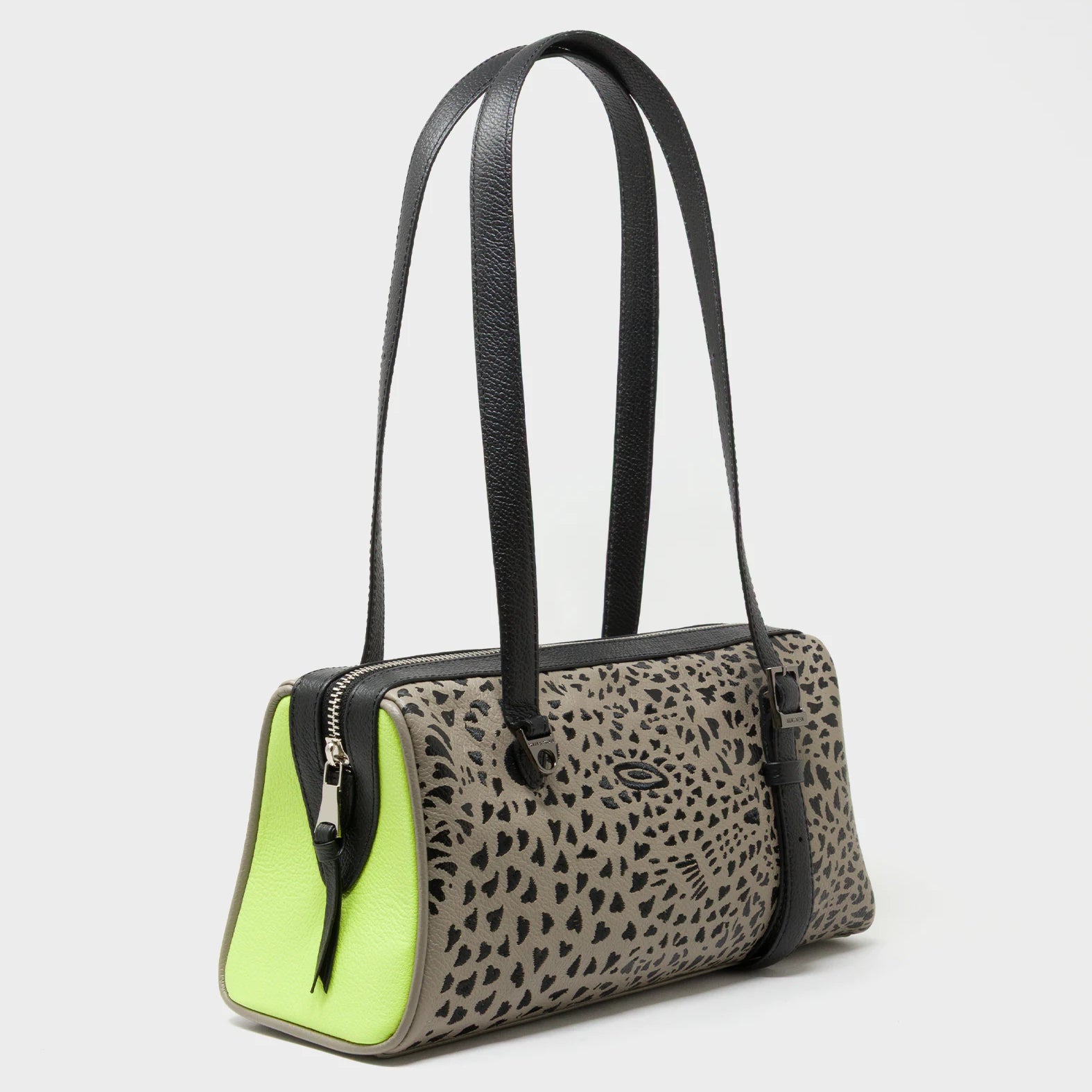 Esther Tuffet Brown Satchel Mini Bag - Retro Tiger Embroidery - Main View