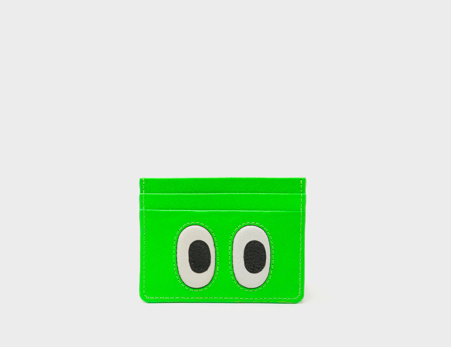 Filium Neon Green Leather Cardholder - Look Up Design - Front