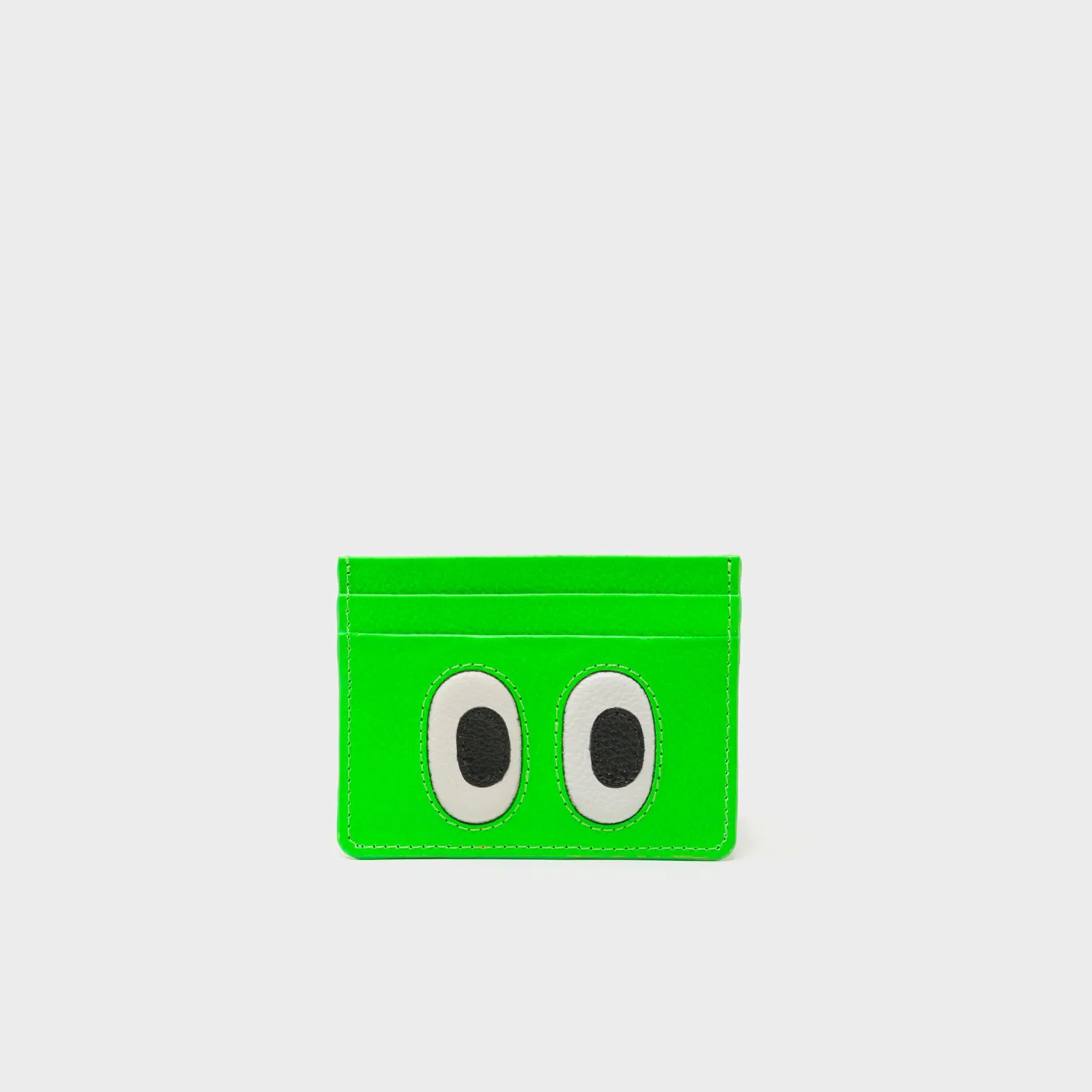 Filium Neon Green Leather Cardholder - Look Up Design - Front