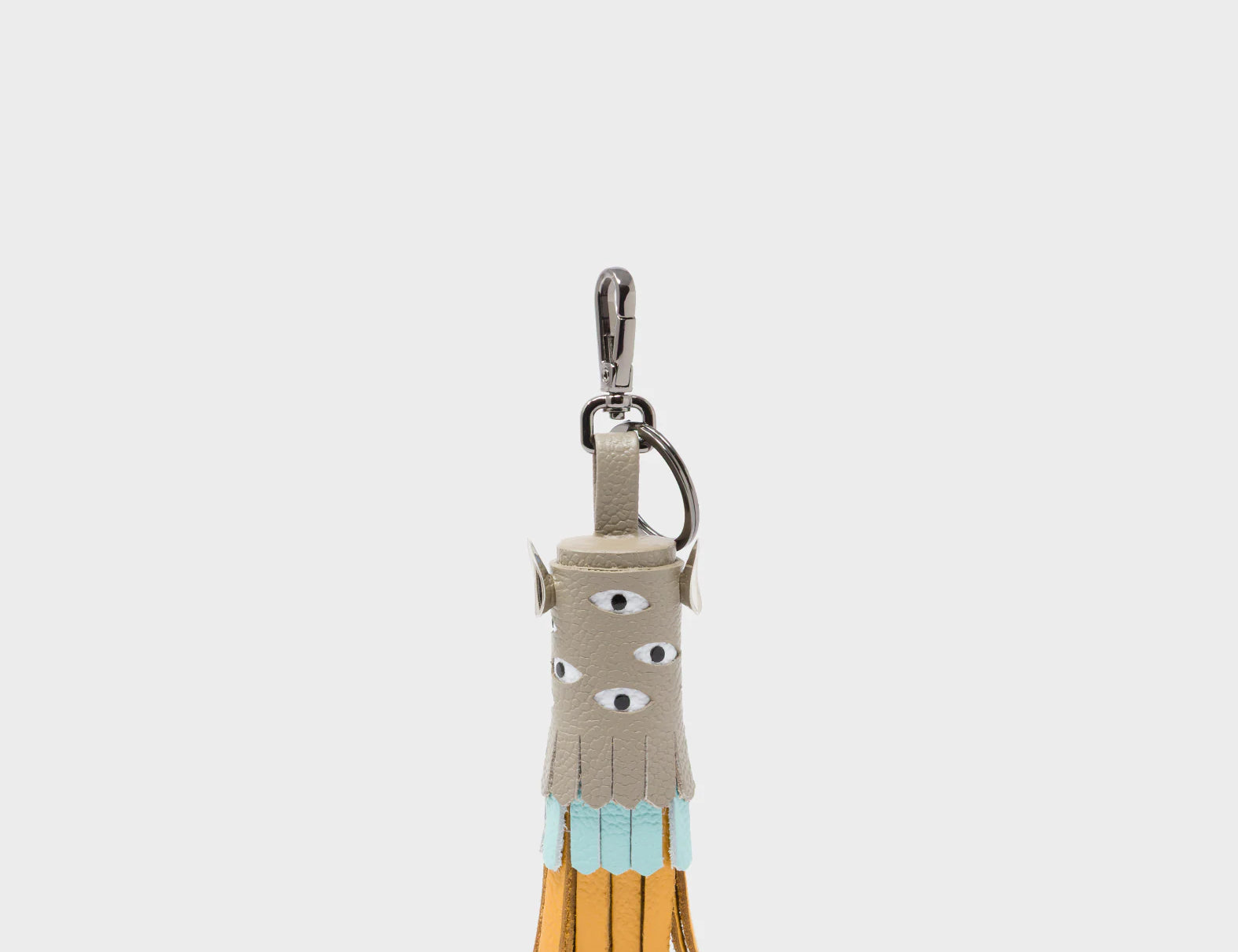 Oliver The Ox Charm - Tuffet Brown Leather Keychain - front