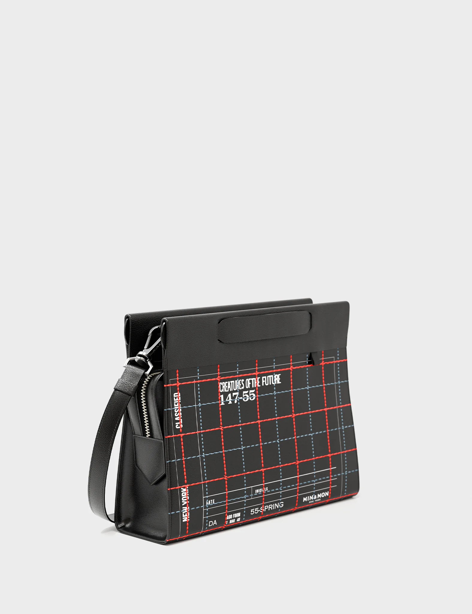 Vali Small Crossbody Black Leather Bag - Lovestitch Design - Main View