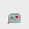 Frodo Eggshell Blue Leather Zip Around Wallet - Lovestitch Design - front