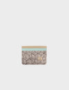 Filium Cream and Eggshell Blue Leather Cardholder - Cubes Print