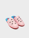 Marcelo Parfait Pink Leather Slippers - Eyes Embroidery