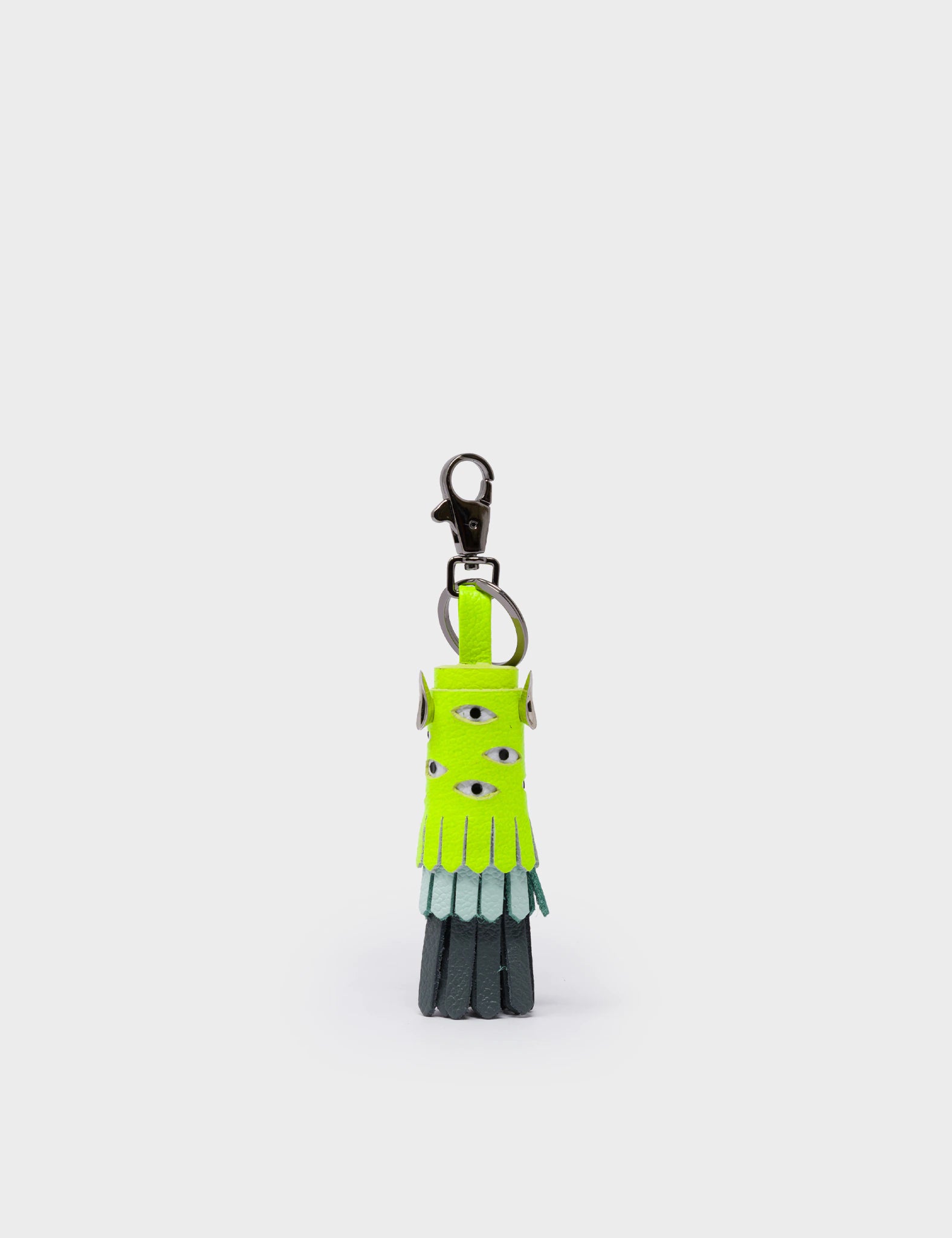 Oliver The Ox Charm - Neon Yellow Leather Keychain