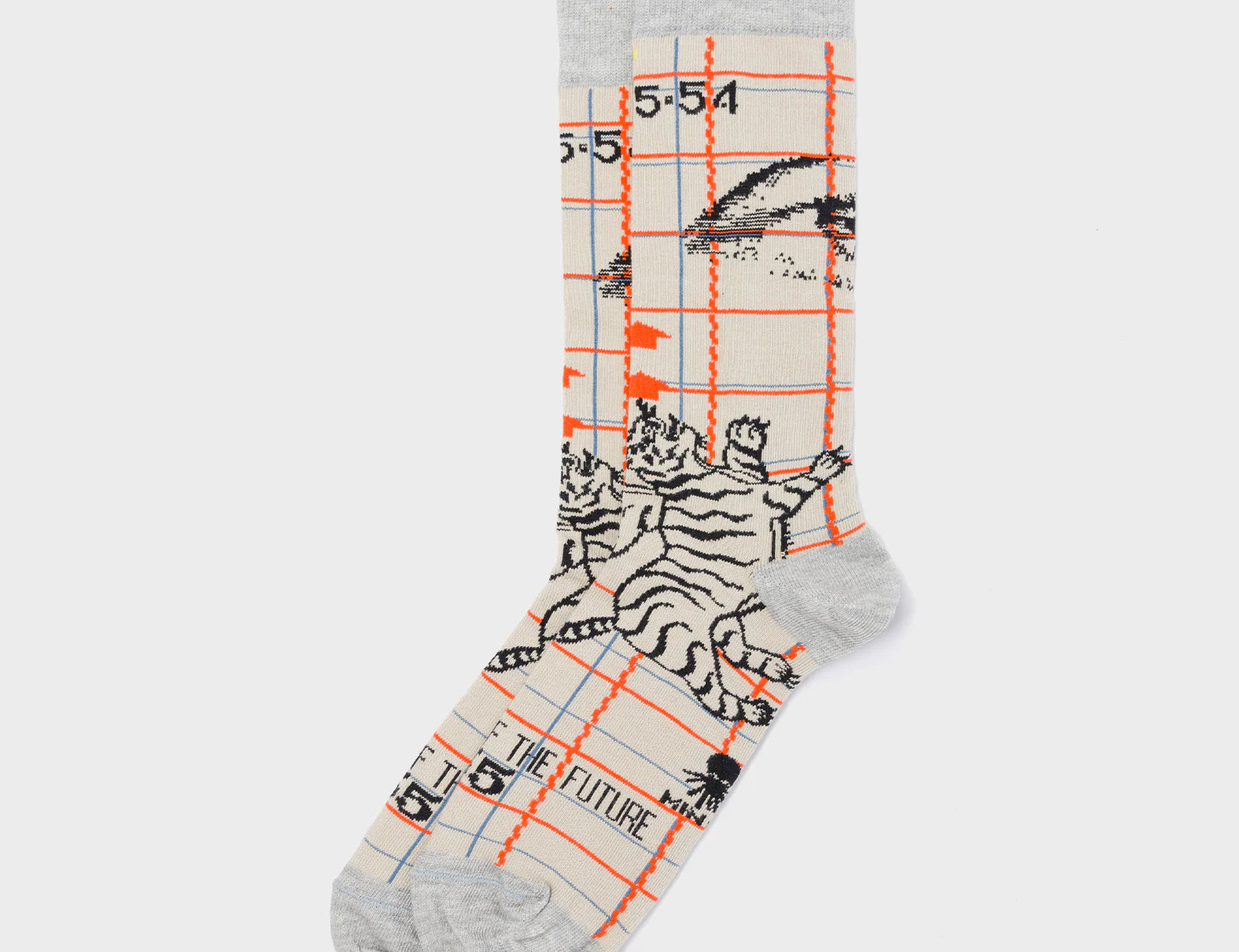 Beige and Gray Socks - Kind Type - Left Side View