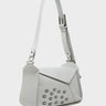 Houston Moonwalk Gray Leather Shoulder Bag - All Over Eyes Embroidery - Main View