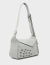 Houston Moonwalk Gray Leather Shoulder Bag - All Over Eyes Embroidery