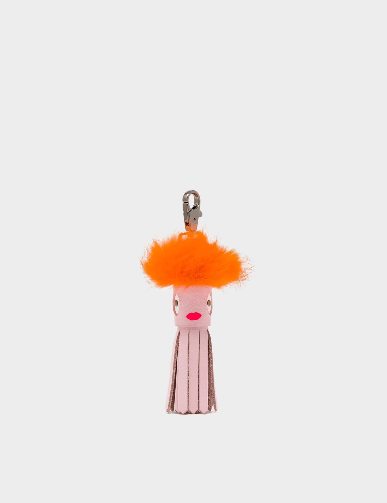 Calamari Charm - Parfait Pink and Orange Fur Keychain
