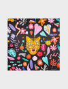 Black Silk Headscarf - Happy Tiger