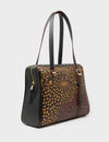 Esther Black Satchel Bag - Retro Tiger Embroidery