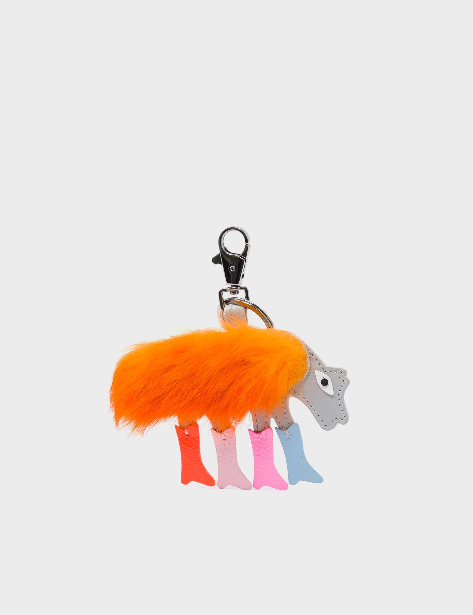 Wolf In Heels Charm - Orange Fur and Multicolored Boots Keychain