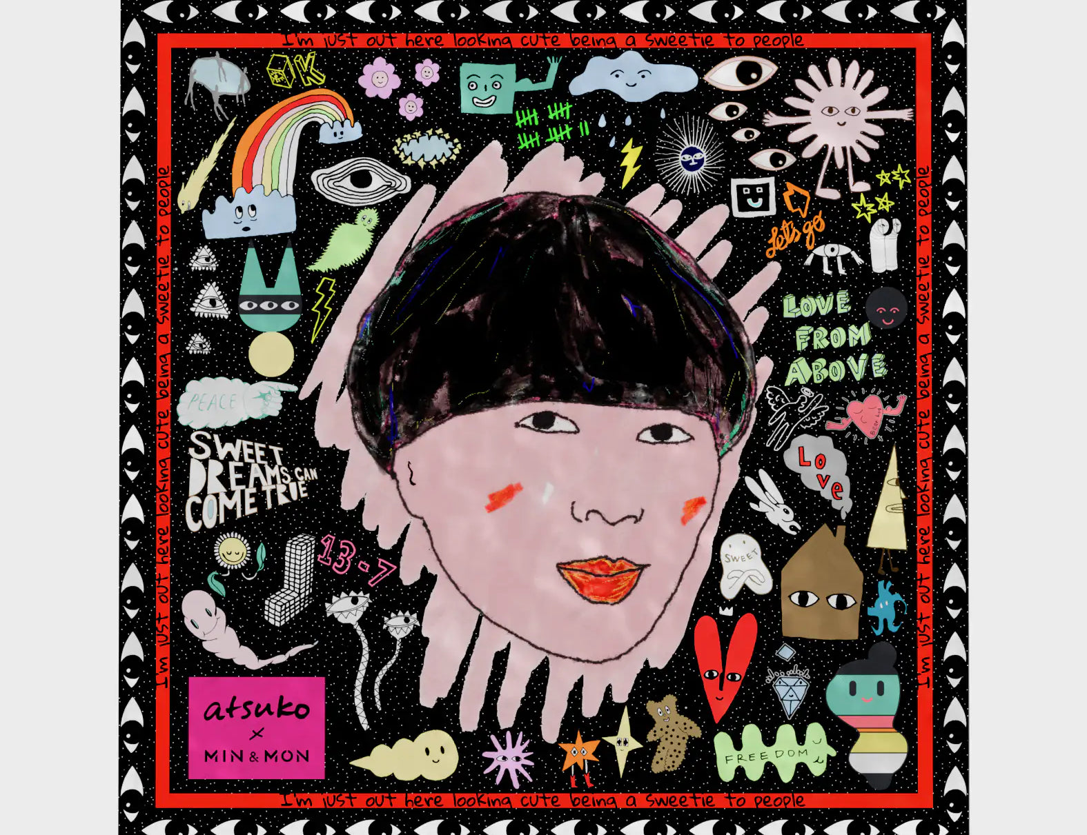 Atsuko Sweet Dreams Silk Headscarf – Black