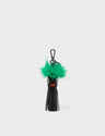 Callie Marie Mayne - Black Leather and Green Faux Fur - Front