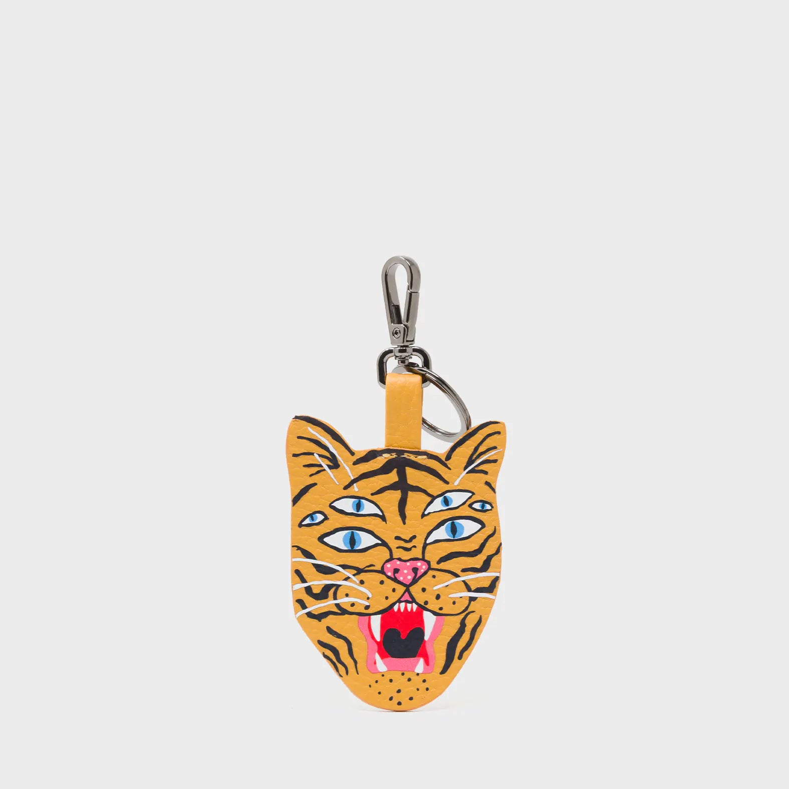 Happy Tiger - Marigold Leather Keychain - Front
