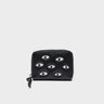 Frodo Black Leather Zip Around Wallet - Eyes Embroidery - Front View