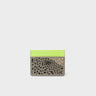 Filium Tuffet Brown Leather Cardholder - Retro Tiger Embroidery - Front