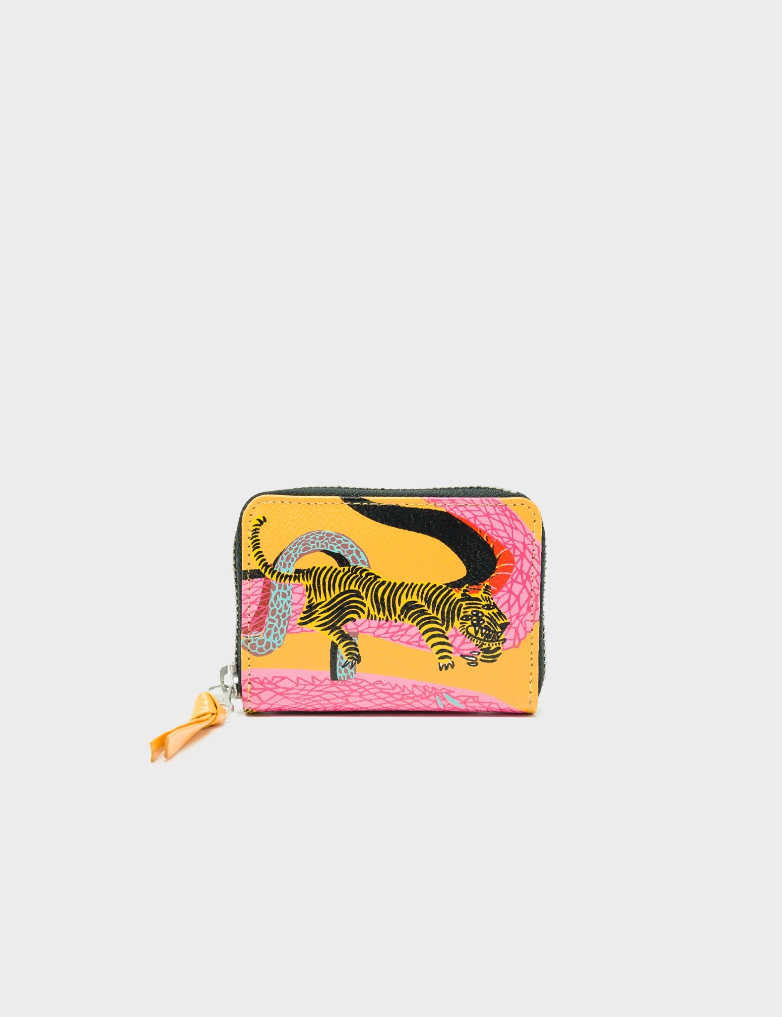 Frodo Marigold Leather Zip Around Wallet - Tangle and Snake Print