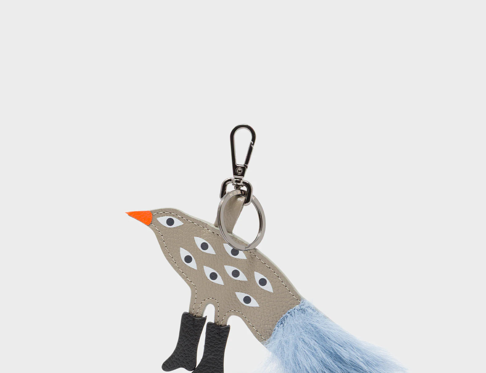 Bird In Boots Charm - Tuffet Brown Leather Keychain