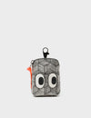Florence Pouch Charm - Cream Leather Keychain Eyes Engraved