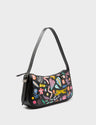 Lucas Hobo Mini Black Handbag - Autumn Blush Embroidery - Main View