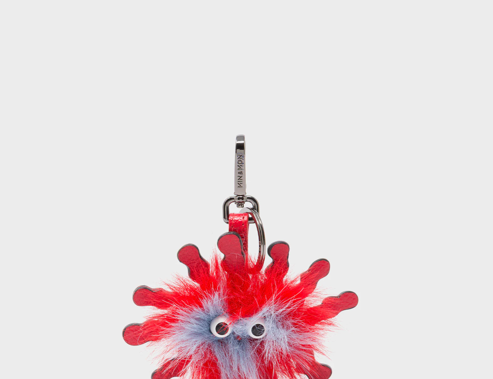 Velvoria Charm - Jester Red Leather Keychain - Front