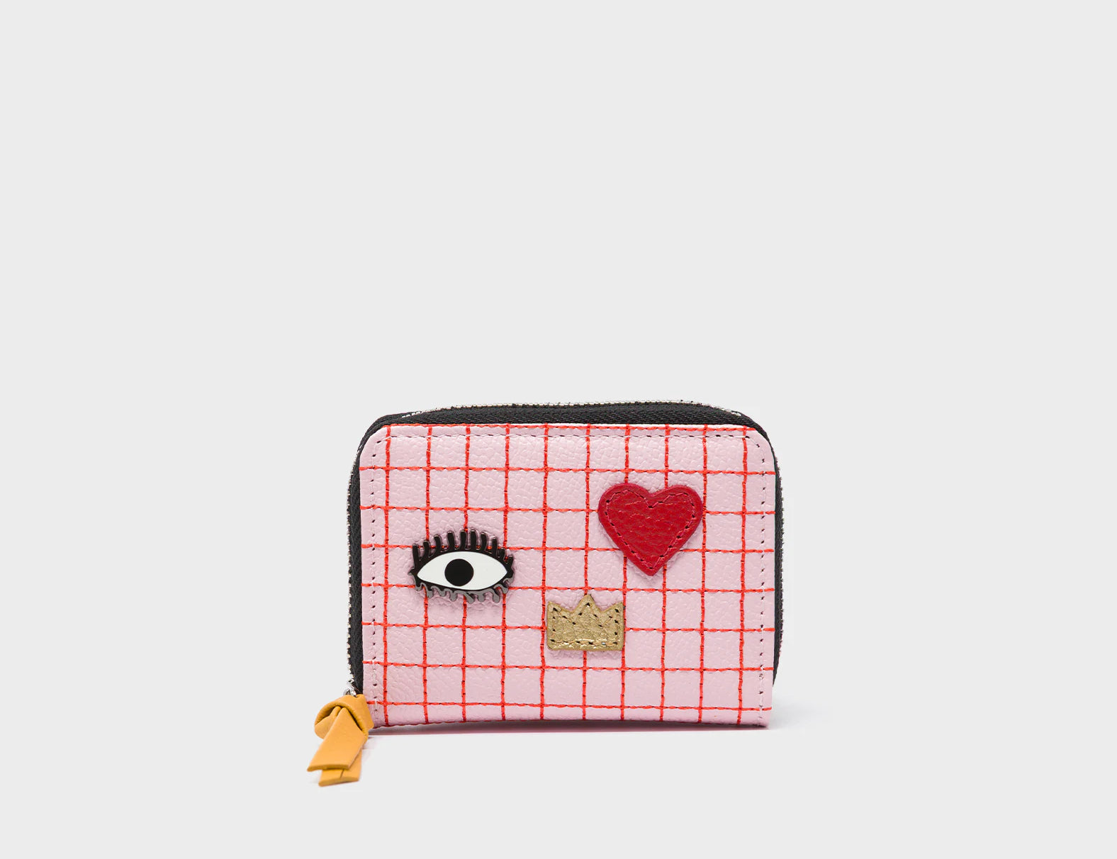 Frodo Parfait Pink Leather Zip Around Wallet - Lovestitch Design - Front