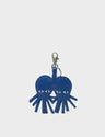 Octopus Twins Charm - Royal Blue Leather Keychain