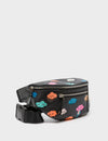 Harold Fanny Pack Black Leather - Happy Clouds Embroidery