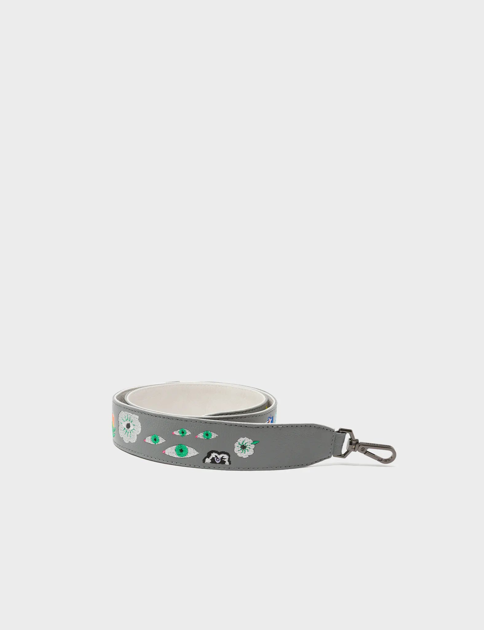 Detachable Gray Leather Shoulder Strap - Floralia Embroidery  - How to Pack it