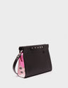 Vali Crossbody Small Parfait Pink And Black Leather Bag - All Over Eyes Embroidery - Main View