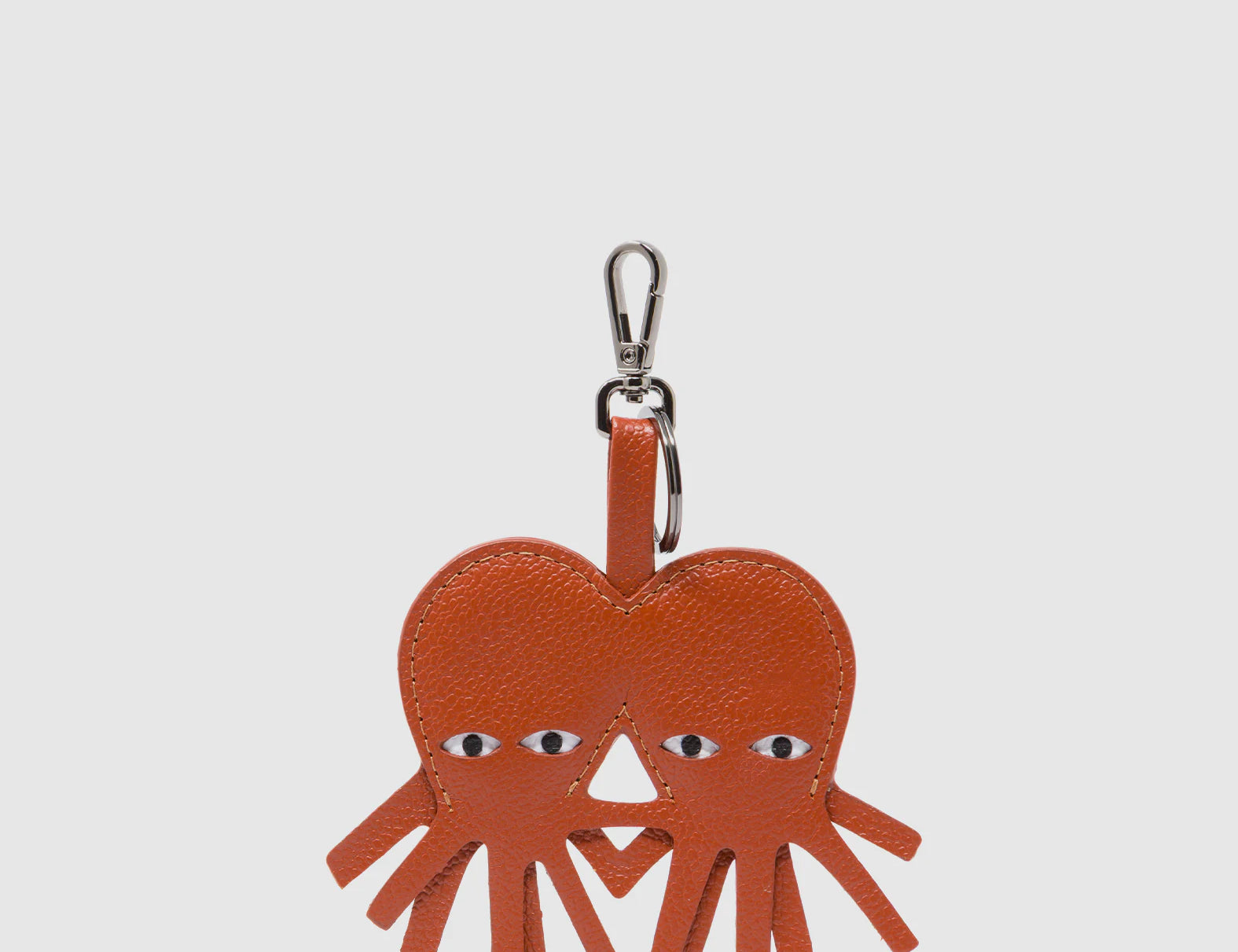 Octotwins Charm - Baked City Brown Leather Keychain - front