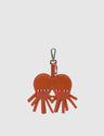 Octotwins Charm - Baked City Brown Leather Keychain - front
