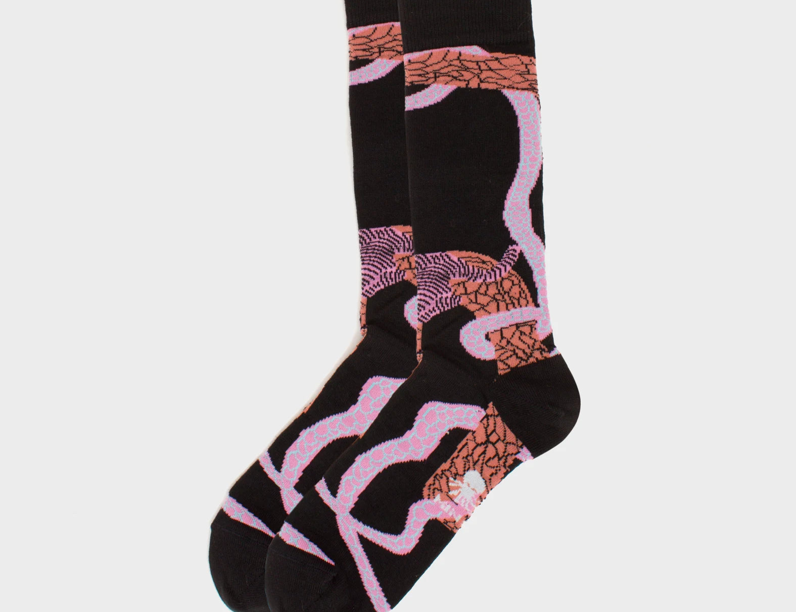 Black and Pink Socks - Tangle Tales - Side view