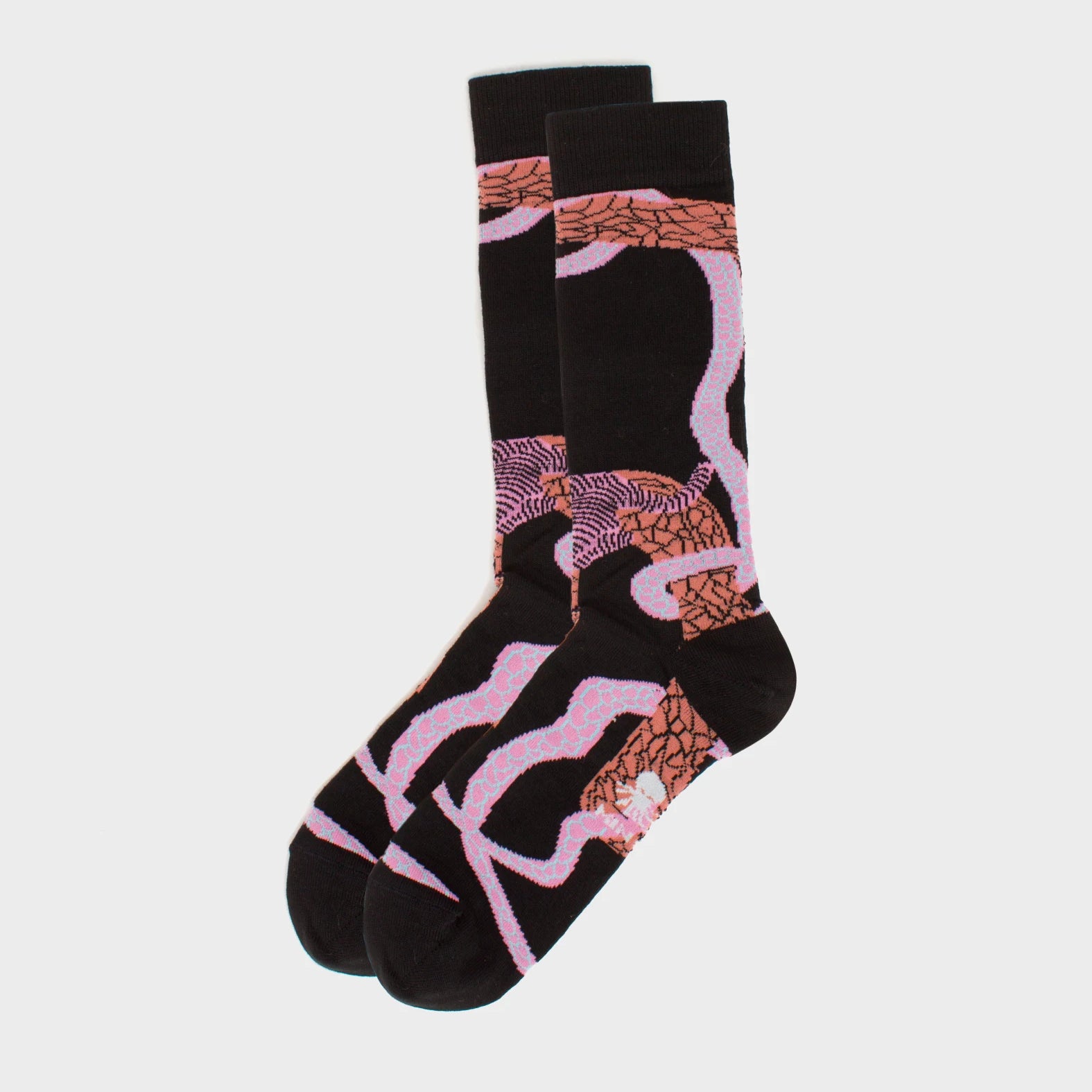 Black and Pink Socks - Tangle Tales - Side view