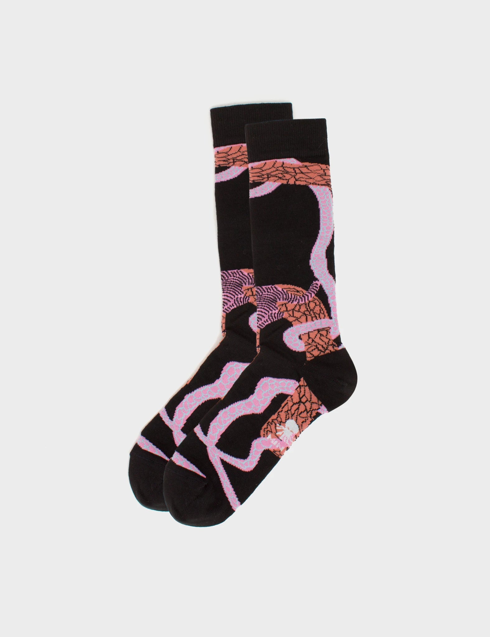 Black and Pink Socks - Tangle Tales - Side view