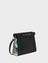 Vali Crossbody Small Black And Green Leather Bag - Camo Dreams Design