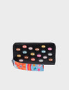 Francis Black Leather Wallet - Groovy Rainbow Design