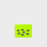 Filium Neon Lime Leather Cardholder - All Over Eyes Embroidery - Front view